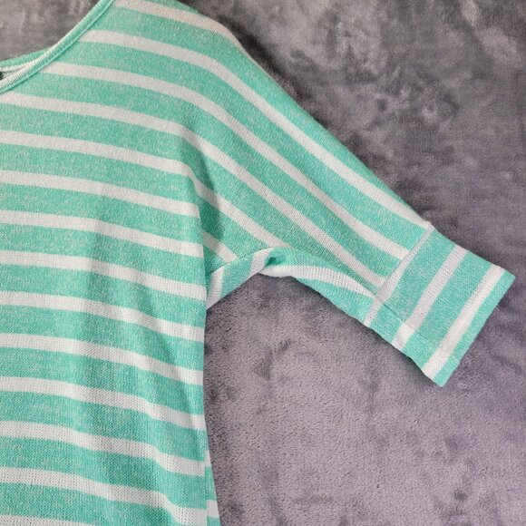 Rue21 Womens Striped High Low Top Medium Mint Green White Casual Everyday‎ Vibes - Picture 3 of 8